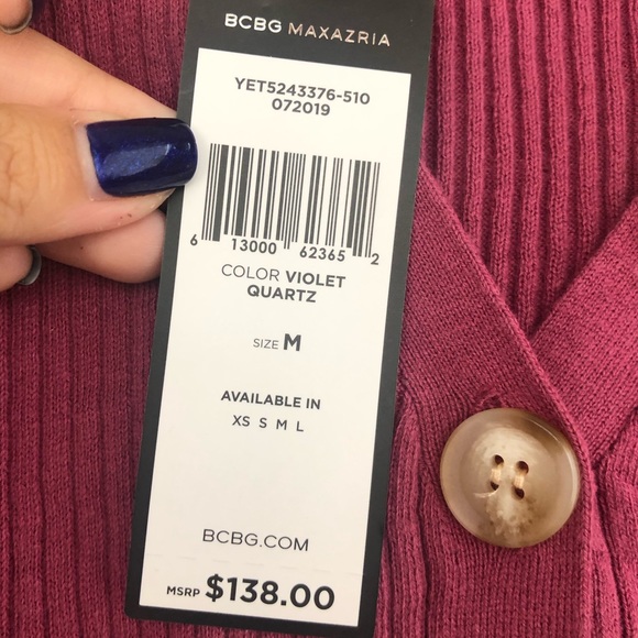 BCBGMaxazria Violet Quartz Mauve Ribbed Tank Top - Picture 6 of 7
